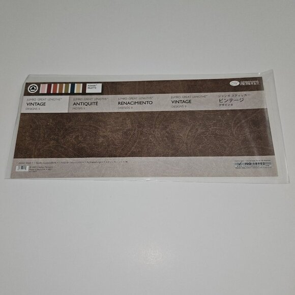 NEW Creative Memories Jumbo Great Lengths 1 Sticker Sheet Vintage Designs II - Picture 1 of 4